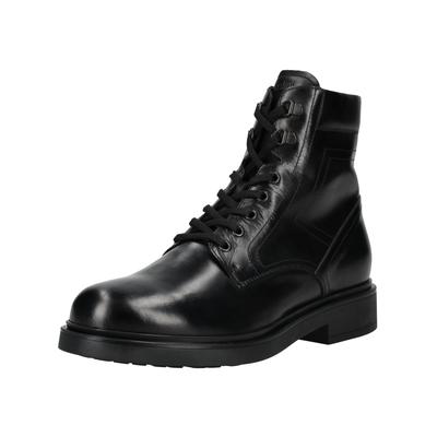 Schnürstiefelette NERO GIARDINI "Nero Giardini Stiefelette Leder", Herren, Gr. 44, schwarz, Leder, Schuhe Schnürstiefelette