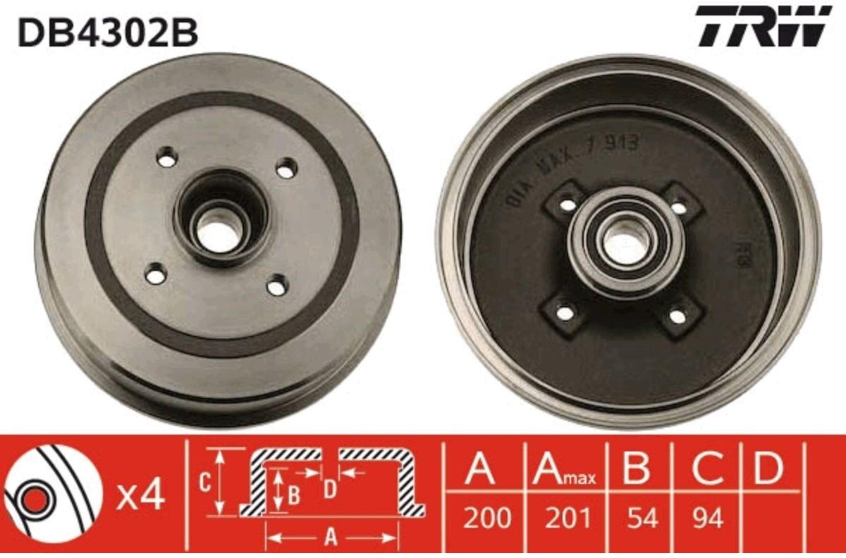 Bremstrommel TRW DB4302B