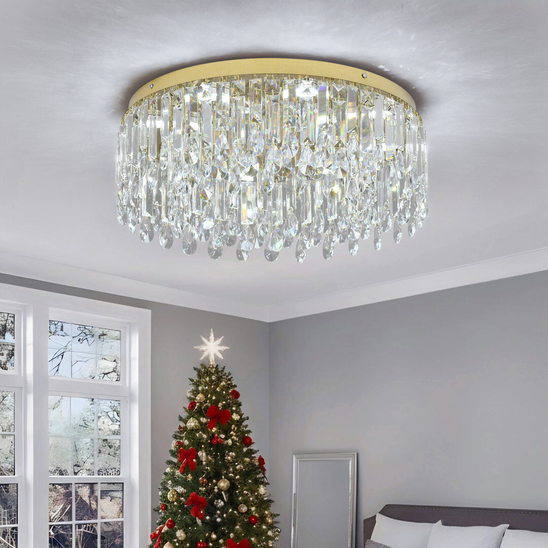 Canora Grey LED Flush Mount Gold 21cm H X 50cm W X 50cm D
