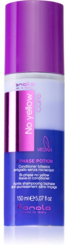 Fanola No Yellow 2 phase potion après-shampoing sans rinçage pour cheveux blonds et méchés 150 ml