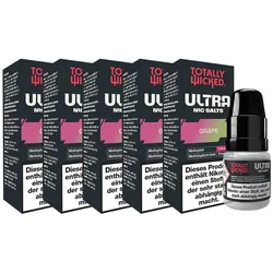 8 ml Totally Wicked ULTRA Nic Salts - 2,0 % (20 mg/ml) Grape, 5er Pack