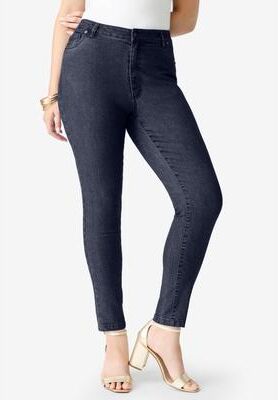 Plus Size Women's Plus Size 24/7 Slim Jean by Denim 24/7 by Roamans in Dark Wash (Size 22 W)