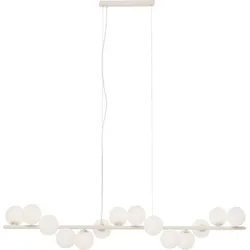 KARE DESIGN Pendelleuchte Scala Balls Milky Stahl Grau Greige