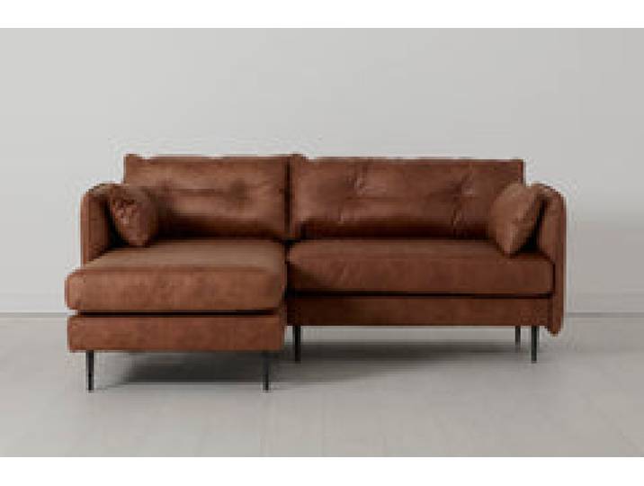 Model 19 Dreisitzer Chaiselongue-Sofa (Links), Kastanienbraun