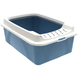 Rotho Babydesign Rotho MyPet Eco Bonnie Katzenklo mit Top-Eingang, blau/weiss (recycelt)