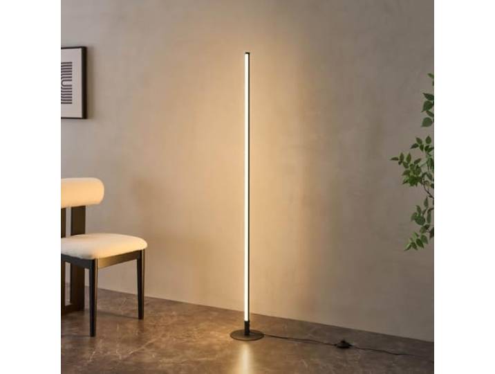 Lampadaire LED Sloane noir dimmable 150 cm 3000 K LED intégrée blanc chaud 3000 K\, hauteur 150 cm\, variateur intégré\, socle rond 18 cm