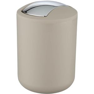 Wenko Mülleimer Brasil S, taupe, Tischabfalleimer aus Kunststoff, 2 Liter