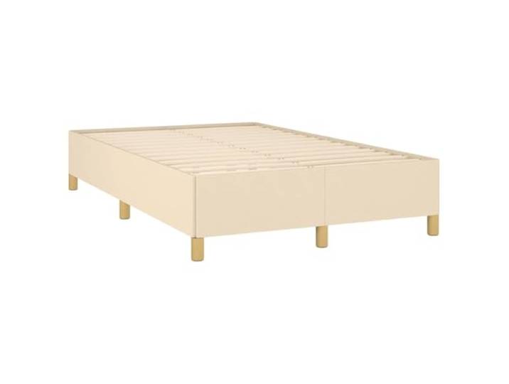 KTHLBRH Bettrock aus Stoff, Creme, 120 x 190 cm Lattenrost aus Sperrholz, stabile Beine, ohne Matratze, für Schlafzimmer