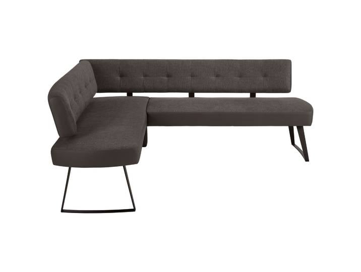 Eckbank Metall, Textil Dunkelgrau