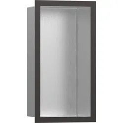 Hansgrohe XtraStoris Individual Wandnische Edelstahl gebürstet Brushed Black Chrome 300 x 150 x 100 mm Einbautiefe 100 mm für Neubau und Sanierung