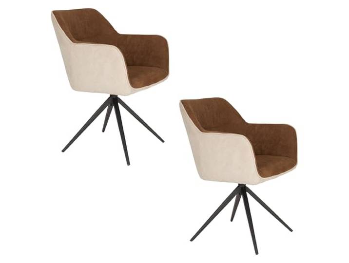 Housecraft Living Daley Esszimmerstühle Armlehne Beige/Braun - 2er Set