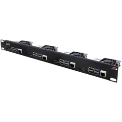 Raspberry Pi U1 Rack Server Bracket für Raspberry Pi 4B and 5, Entwicklungsboard Zubehör, Schwarz