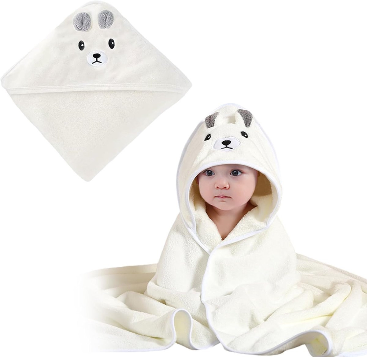 Ibenzoa Zachte en Ademende Baby Badhanddoek – Absorberend en Snel Drogen, 80 x 80 cm