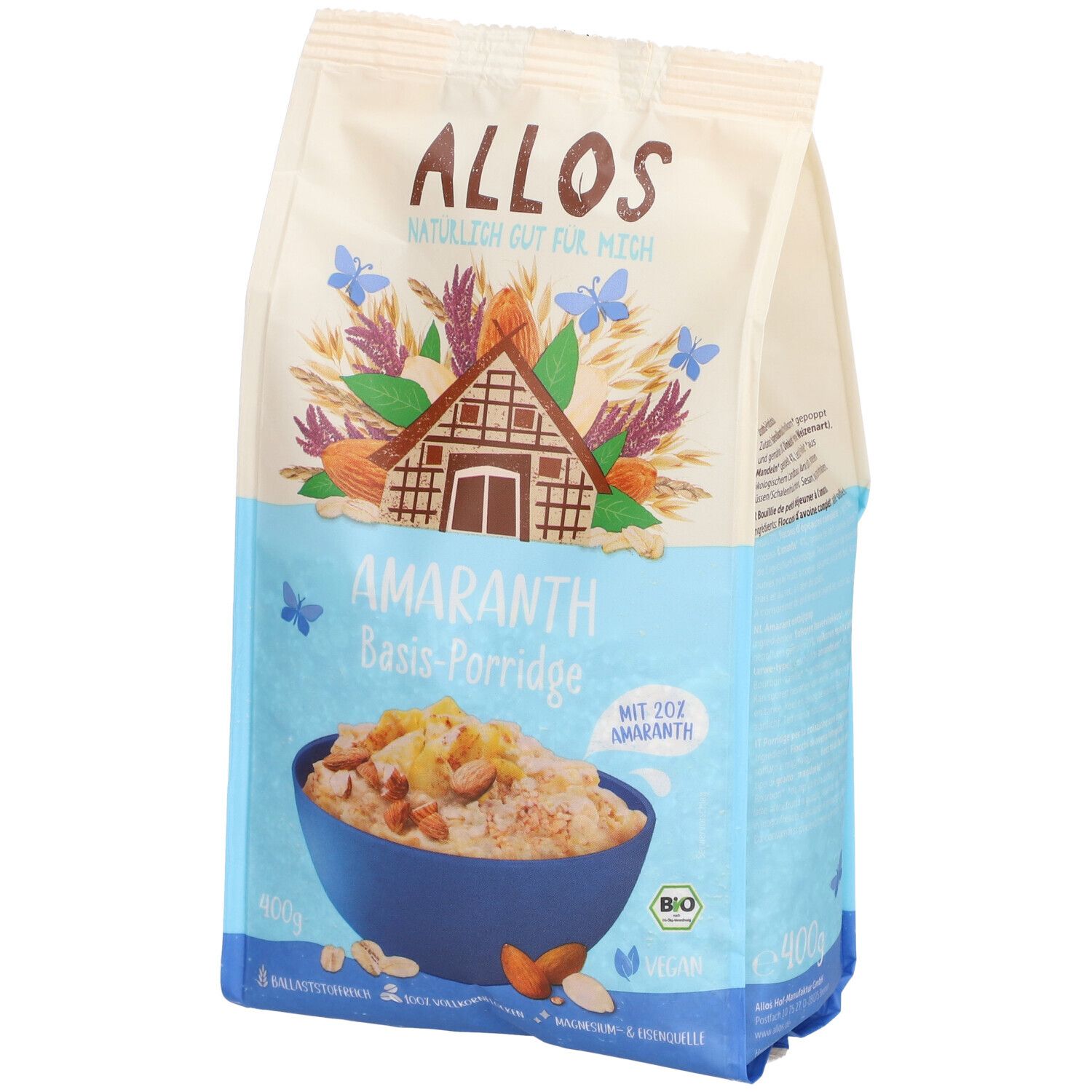 Allos Amaranth Frühstücksbrei, Basis 400 g Pulver