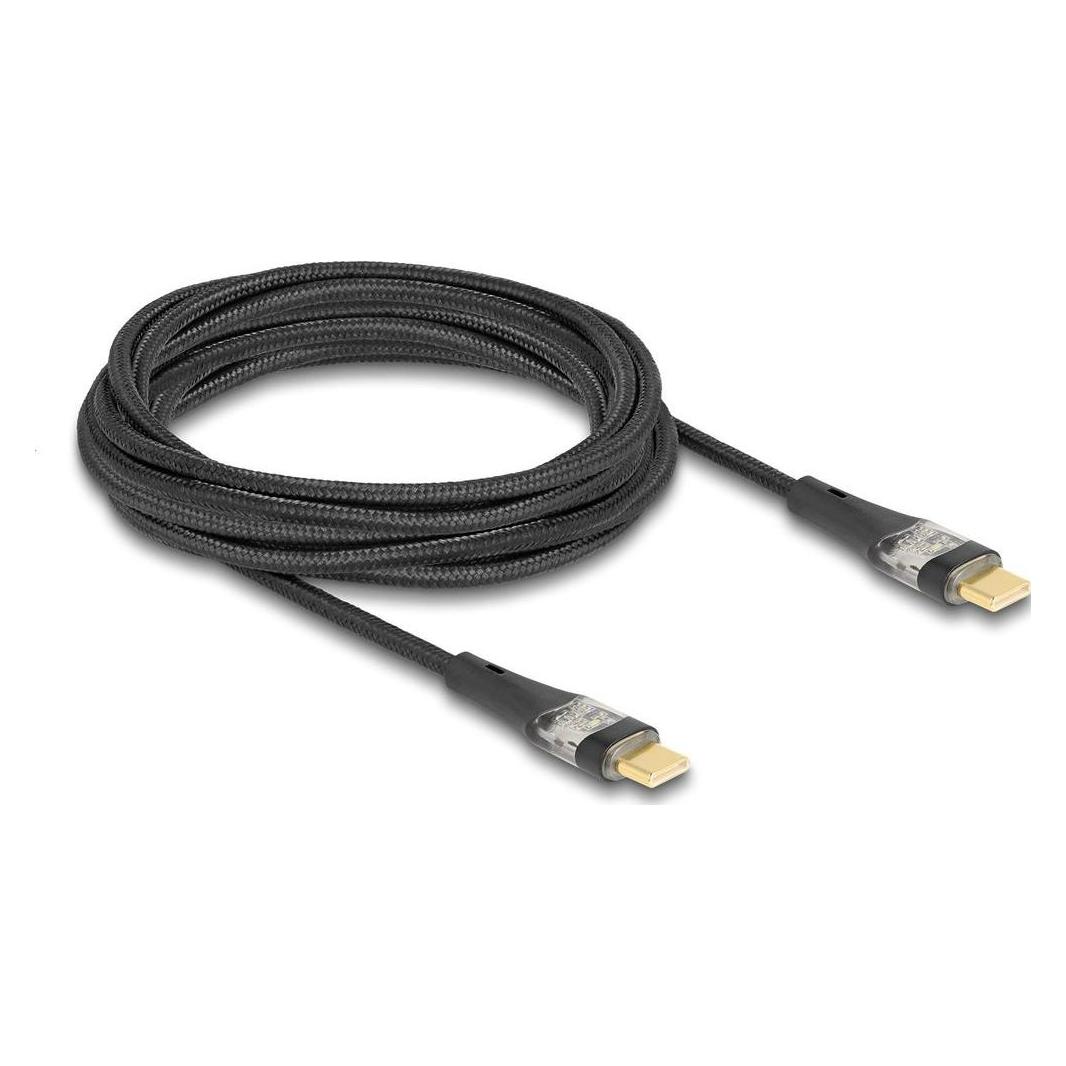 Delock USB 2.0 Schnellladekabel USB Type-C Stecker zu Stecke (3 m, USB 2.0, 100 W) (80765)
