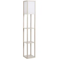 STEHLEUCHTE Beleuchtung mit 3 Regalen E27 bis 40W E1-MDF Eiche+Weiß