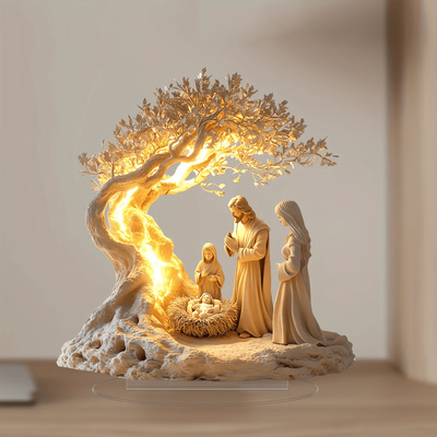 Multisell Products Hub Jesus And Tree Of Life Desktop Decoration, Faith Inspired Keepsake a