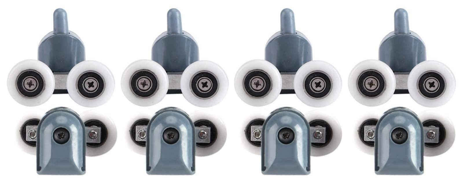 Selius 8 stuks Douchedeur Rollers Twin Bottom Top voor Badkamer