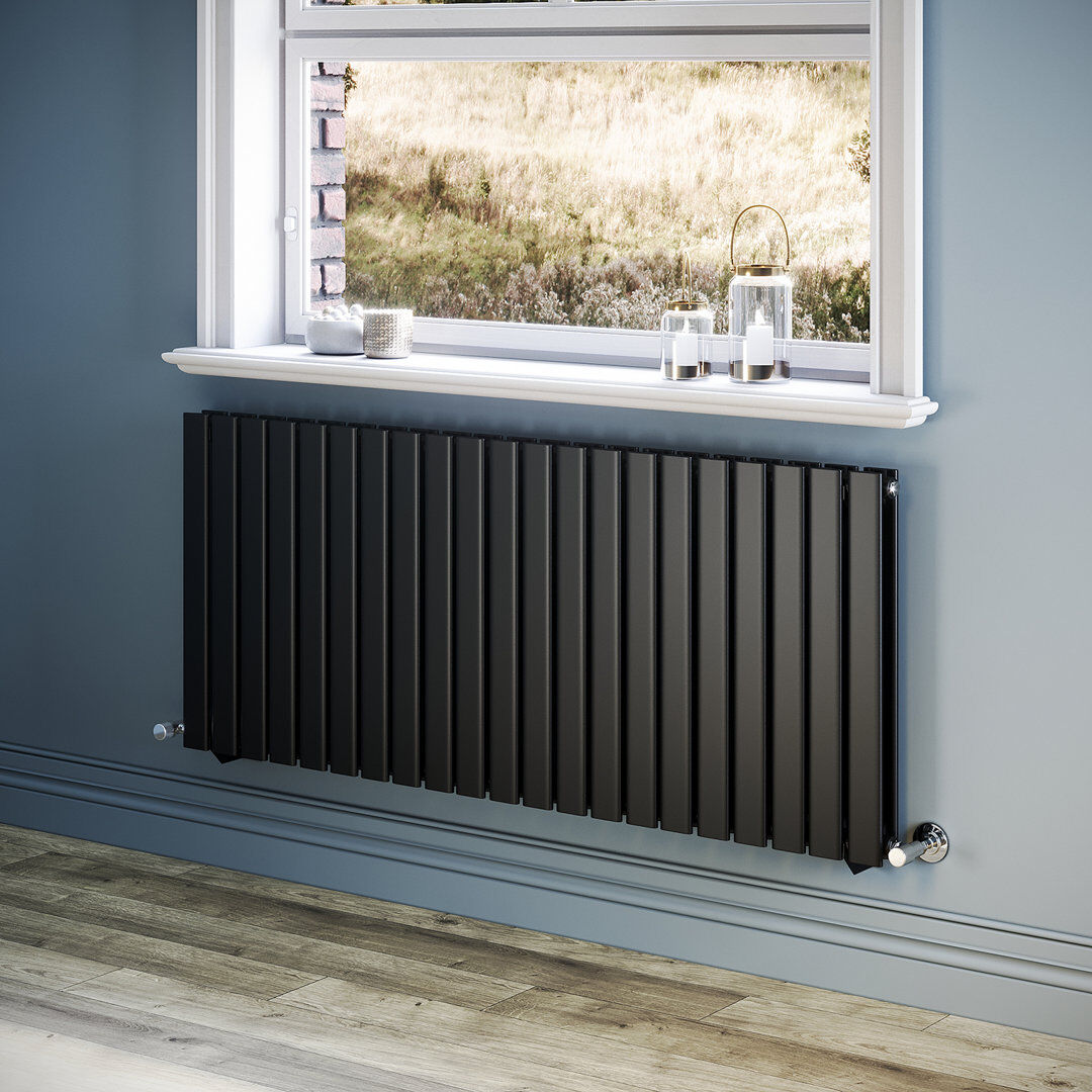 Brayden Studio Camaran Vertical Designer Radiator Black 60cm H x 140cm W x 6.1cm D