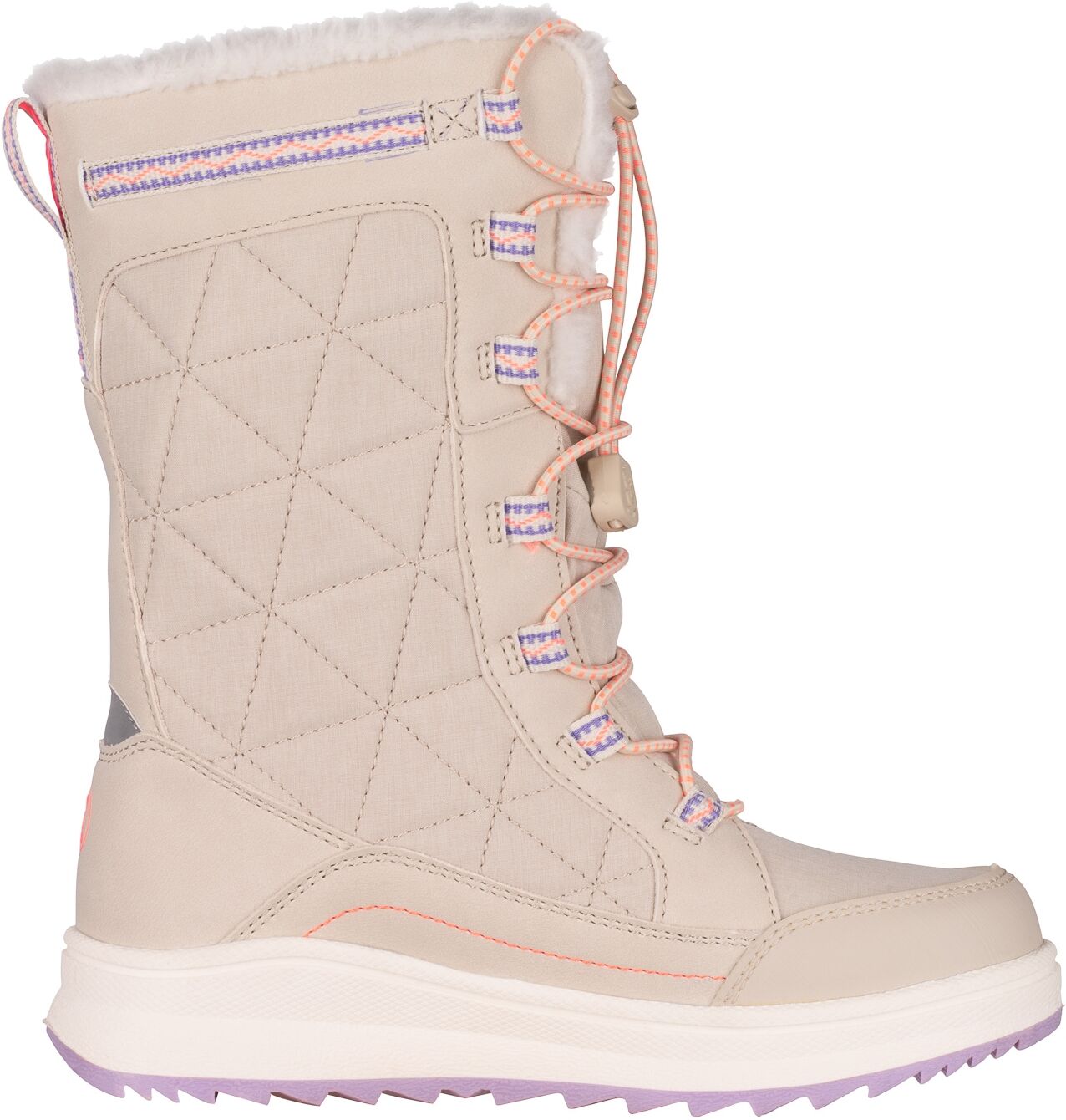 Winterstiefel TROLLKIDS "GIRLS ARENDAL WINTER BOOTS PRO", Jungen, Gr. 33, Fleece, beige (sandstone, soft lila, vivid orange), Synthetik, Schuhe Winterstiefel, wasserdicht, mit profiliertem Gummi-Laufsohlenmaterial sandstone, soft lila, vivid orange 33, Fl
