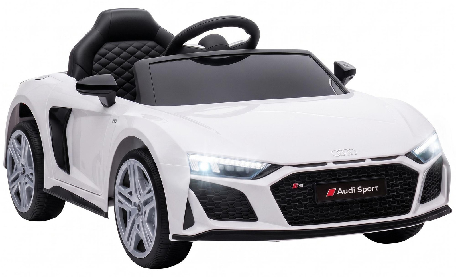 Elektrische kinderauto Audi R8 12V met afstandsbediening, wit