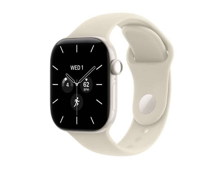 Apple Watch Series 12 GPS + Cellular 42 mm Boîtier en céramique blanc perle avec bracelet sport sable - S/M