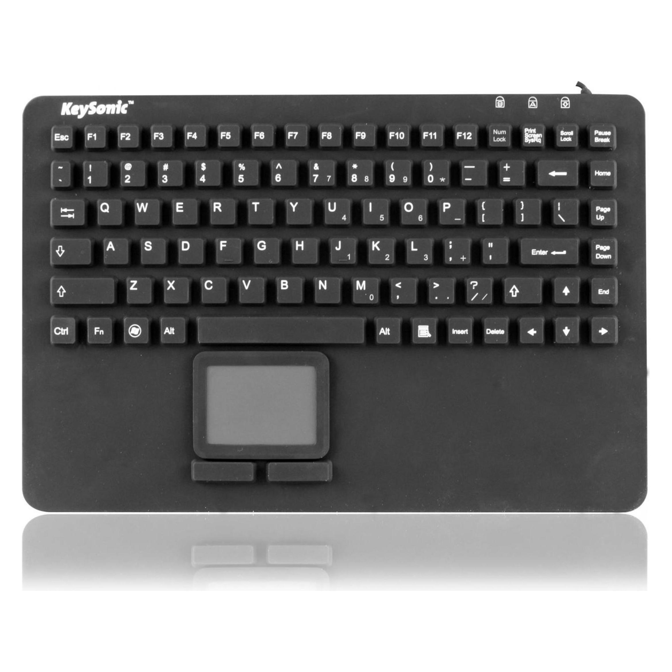 KeySonic KSK-5230 IN Silikontastatur mit Touchpad wasserdicht antimikrobisch Industrietastatur hitzebestae... (US, Kabelgebunden) (28076)