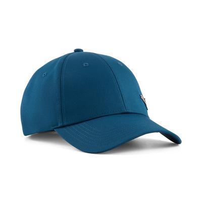 Baseball Cap PUMA "ESS METAL CAT BB CAP", Herren, blau (midnight petrol), Polyester, unifarben, Caps, klassisches 6-Panel-Design, gebogener Schirm, mit Metall-Pin