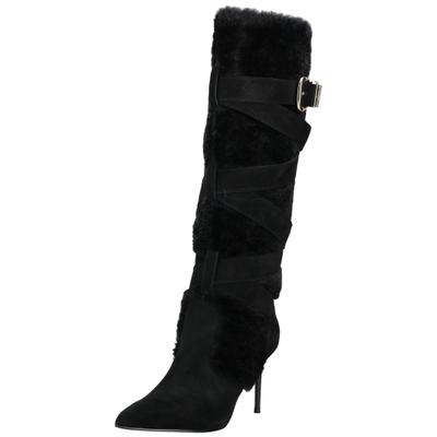 High-Heel-Stiefel STEVE MADDEN "STEVE MADDEN Stiefel Leder/Textil", Damen, Gr. 38, Textil, schwarz, Leder, Textil, Schuhe