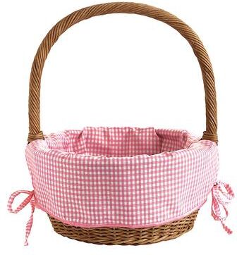 Wicker Easter Basket with Liner - Pink Gingham - Ballard Designs