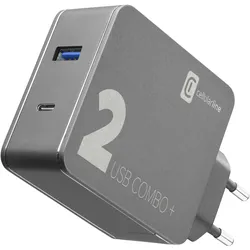Cellularline Multipower 2 Combo Plus (48 W, 1 Port), USB Ladegerät, Schwarz
