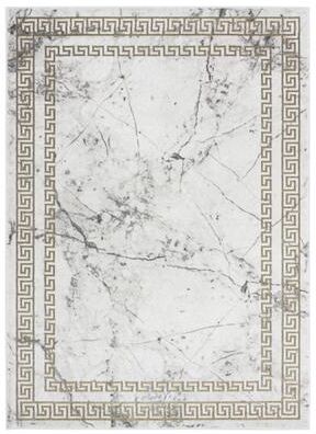 MDA Rugs Brooklyn Collection Abstract Grey/Gold Border Area Rug