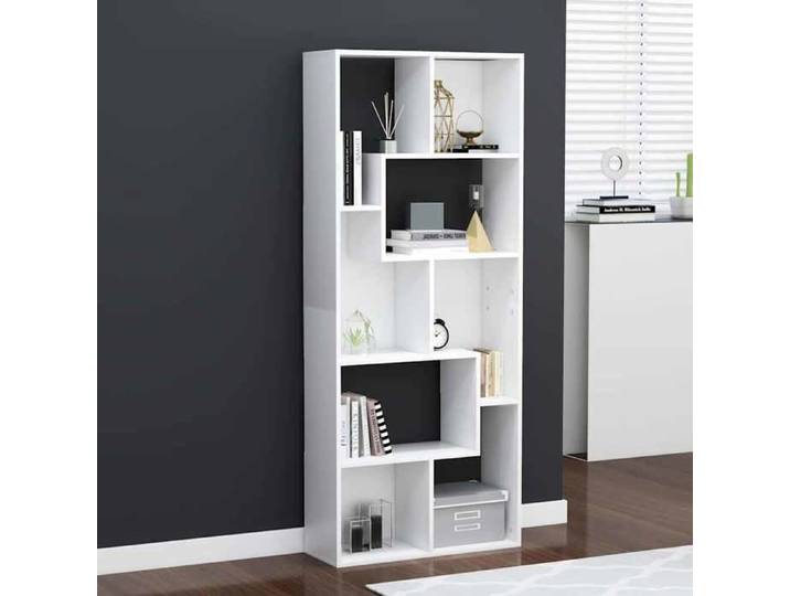 Bibliothèque en Bois - Blanc - Bibliothèque Blanc 67x24x161 cm - Bois d'ingénierie - Étagère Salon zgr40a