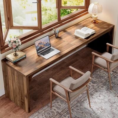 BLUEBELL 78.7 Inch Extra Long Computer Desk 2 Person, Large Double Office Desk Writing Workstation