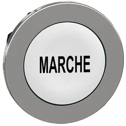 Schneider Electric ZB4FA142 Drucktaster, Frontelement, Harmony XB4F, Metall, 30mm, weiß, beschriftet MARCHE, tastend