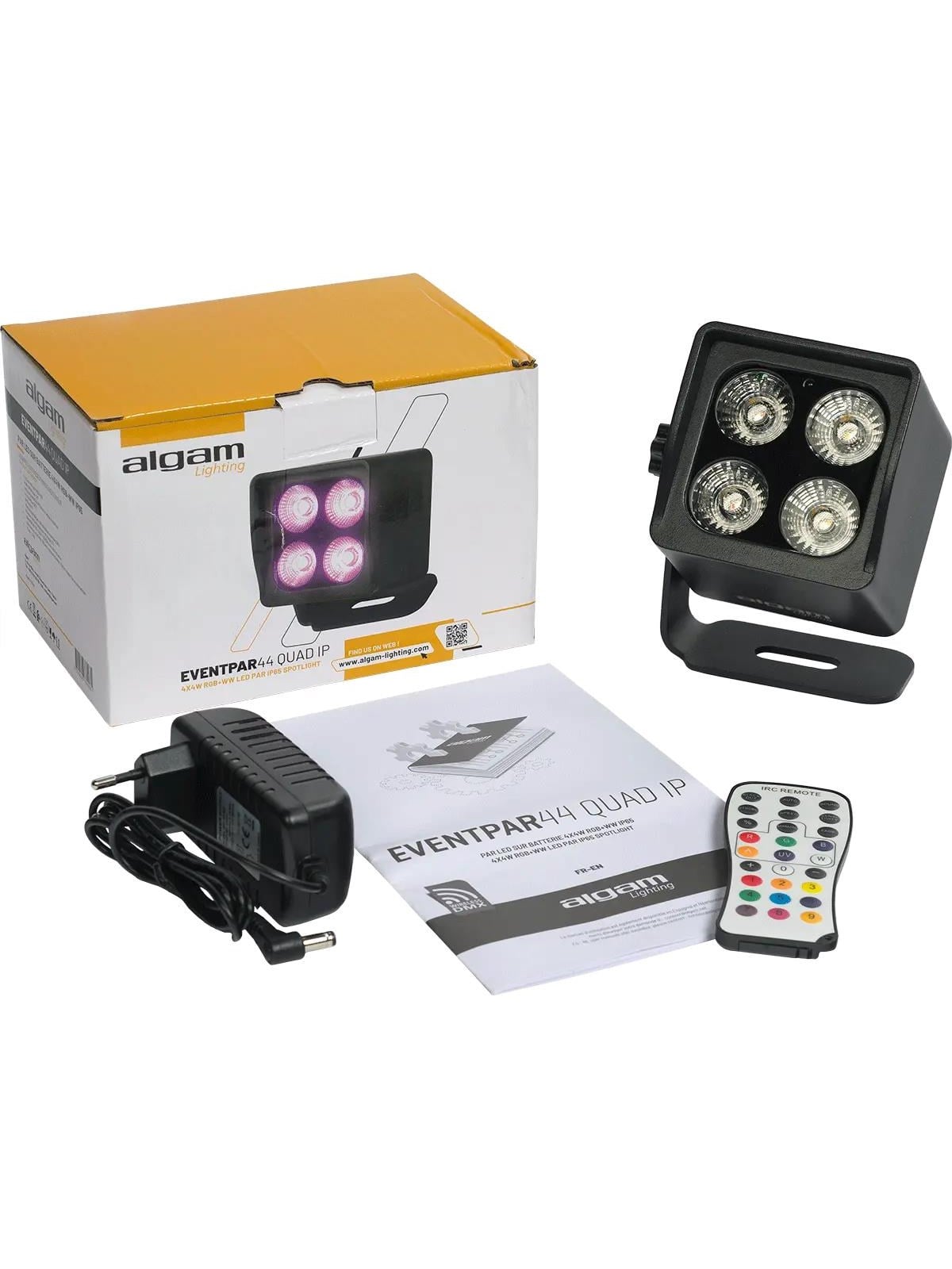 Algam Lighting 4 x 4W RGB+WW Par LED mit Akku - IP65