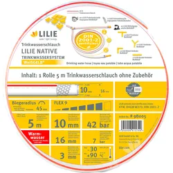 Lilie native 50m Rolle Trinkwasserschlauch 12x18mm  - warm