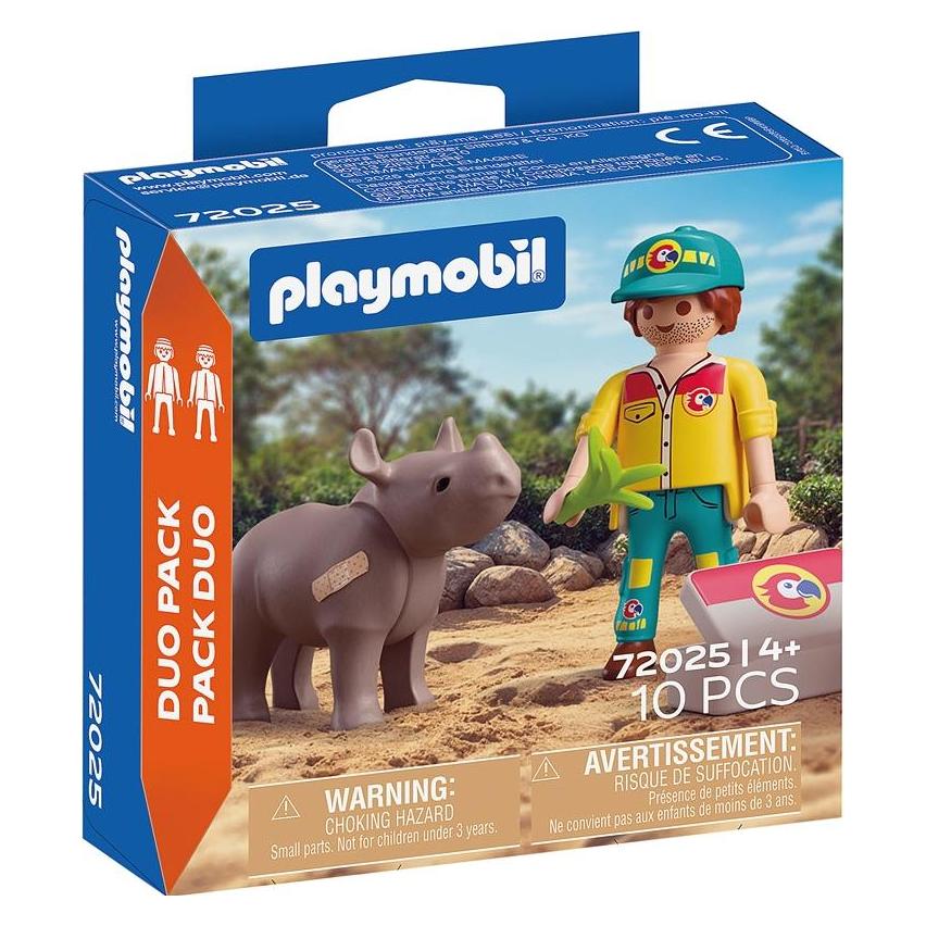 Playmobil 72025 DuoPack Tierpfleger mit Nashorn (72025) (72025)