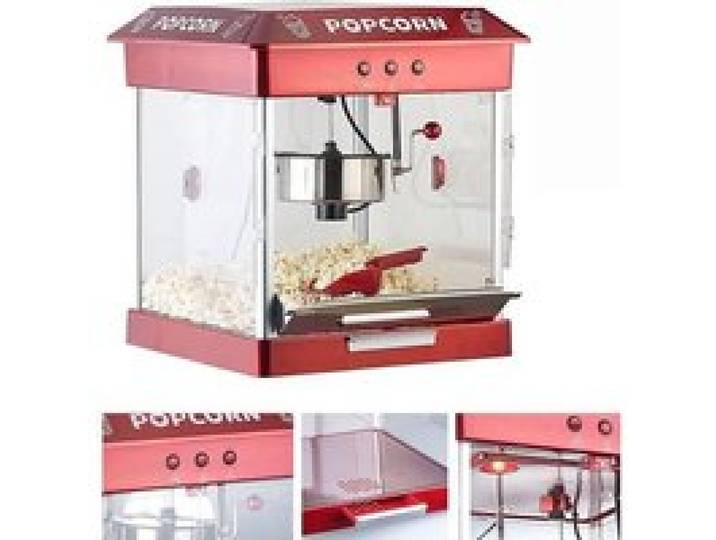 Machine à pop-corn - ROSENSTEIN & SOHNE - 800 W - Rouge - Cuve en acier inoxydable