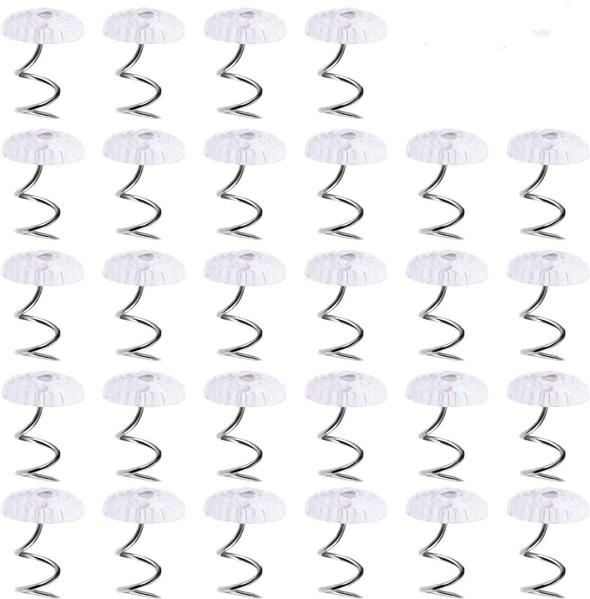Dailygoods Twist Pins 100 stuks - Doorzichtige plastic kop - Roestbestendig