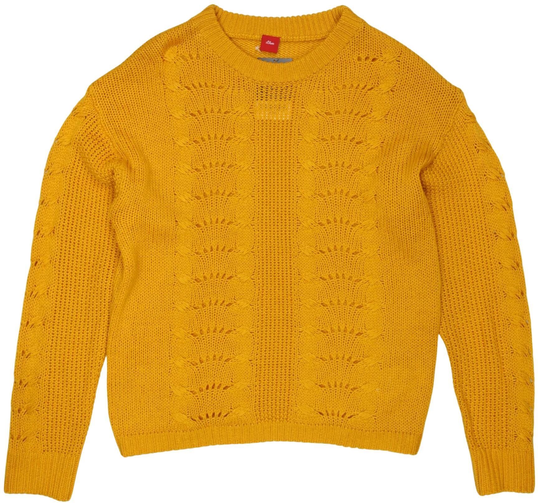 S. Oliver Mädchen Pullover, Gelb, Gr. EU 176, Synthetik - Second Hand