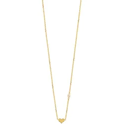 LEAF - HALSKETTE HERZ MIT PERLE - gold