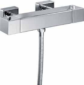 KAJA-Aquadrat Brause-Thermostatbatterie mit Aquadrat-Brausestangenset, chrom 34945-C