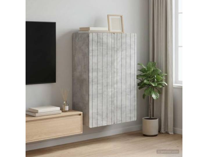 GPWERSDF Wandschrank Betongrau 66 x 34,5 x 92 cm Holzwerkstoff Vintage Look, Pendeltüren, Regale, pflegeleicht, für Wohnzimmer