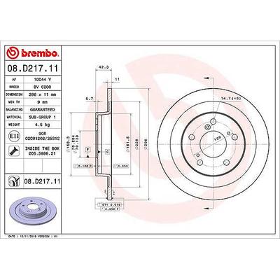 Brembo Bremsscheibe [Hersteller-Nr. 08.D217.11] für Honda