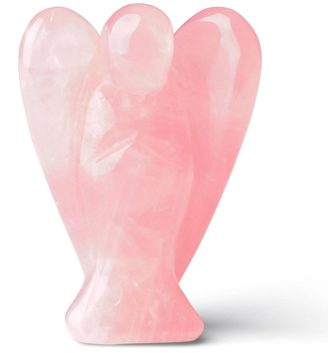 Engel Figuur van Rozenkwarts Edelsteen - Beschermengel voor op tafel