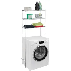Relaxdays Waschmaschinenregal Metall Silber