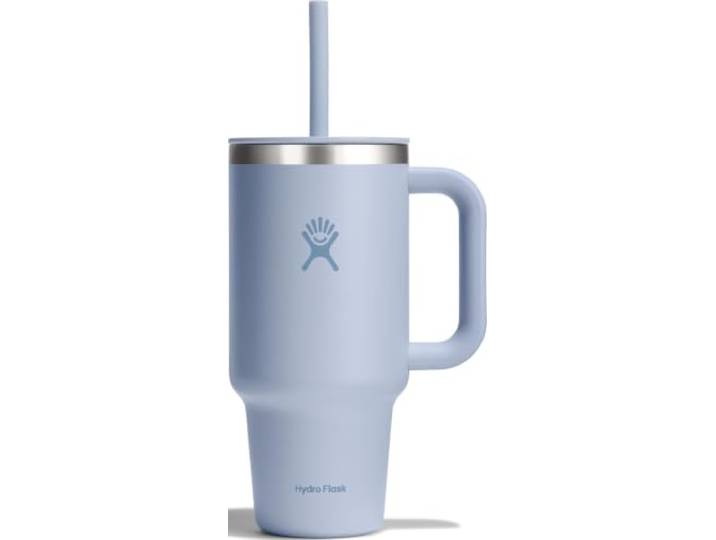 HYDRO FLASK - Travel Tumbler 946 ml (32 oz) mit verschließbarem Press-In-Strohhalmdeckel - Edelstahl - Doppelwandige Vakuumisolierung - Spritzwassergeschützter Deckel - Surf