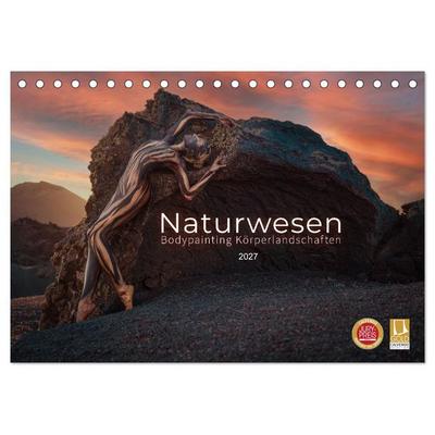 Naturwesen - Bodypainting Körperlandschaften (Tischkalender 2027 DIN A5 quer), CALVENDO Monatskalender