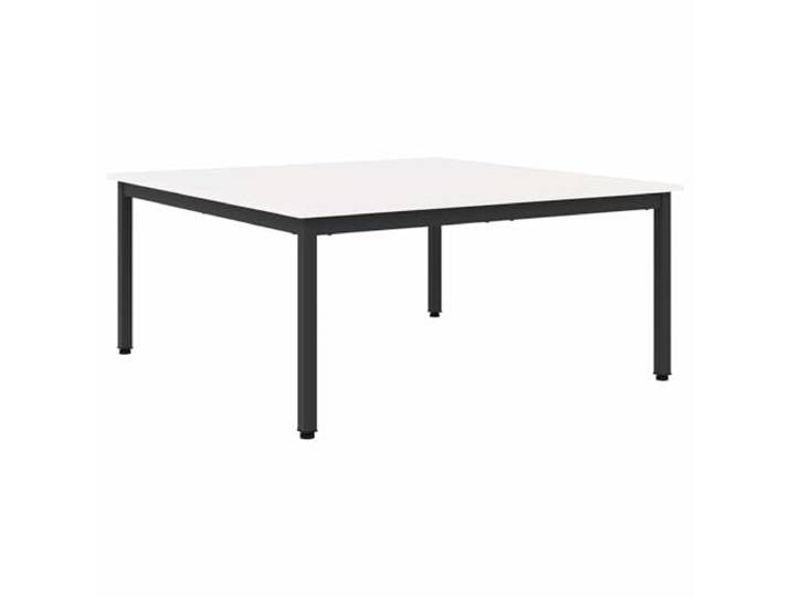 IBUQDDV Couchtisch Weiß 100 x 100 x 45 cm Massives Kiefernholz Minimalistisches Design, robuste Metallbeine, natürliche Maserung, pflegeleicht, vielseitig einsetzbar